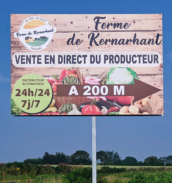 Vente directe de légumes à la ferme dans les Côtes d'armor 22, distributeur automatique